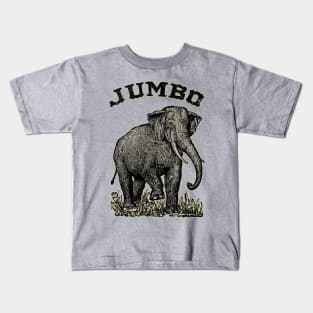 Jumbo the Elephant Vintage Image Dark & Subtle Kids T-Shirt